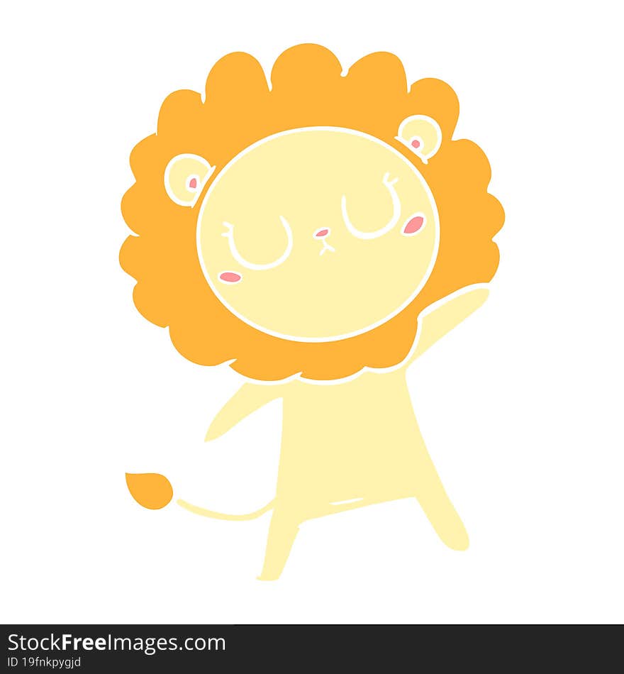 flat color style cartoon lion