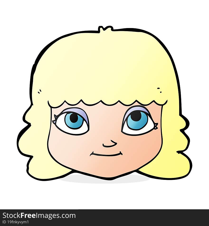 Cartoon Happy Female Face