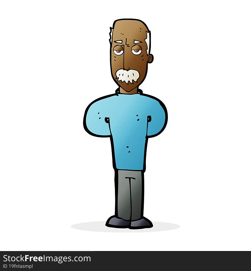 cartoon annoyed balding man