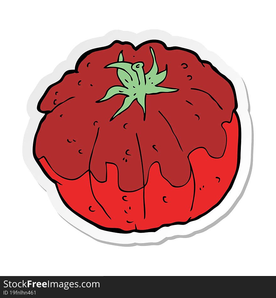 sticker of a cartoon tomato