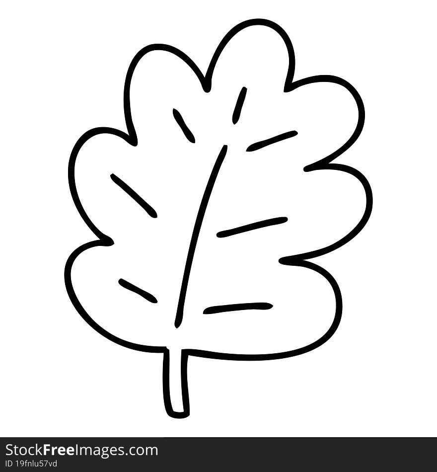 line doodle of a simple yet magnificent leaf. line doodle of a simple yet magnificent leaf