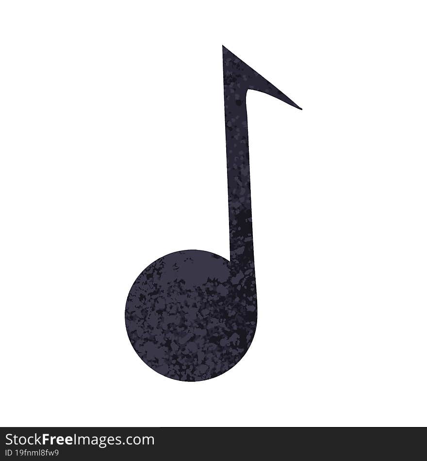 Retro Illustration Style Cartoon Musical Note