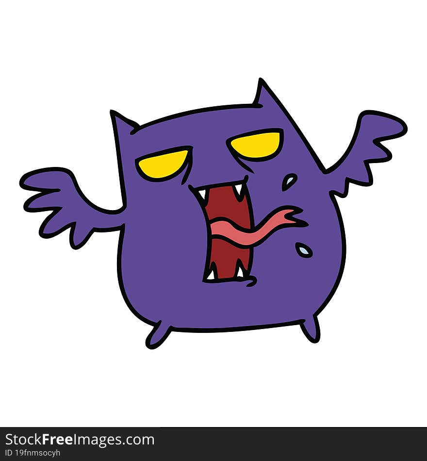 Cartoon Of Cute Scary Kawaii Bat