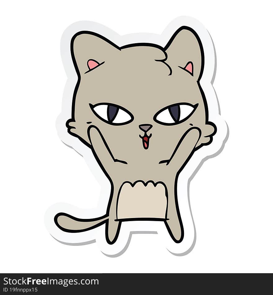 Sticker Of A Cartoon Cat