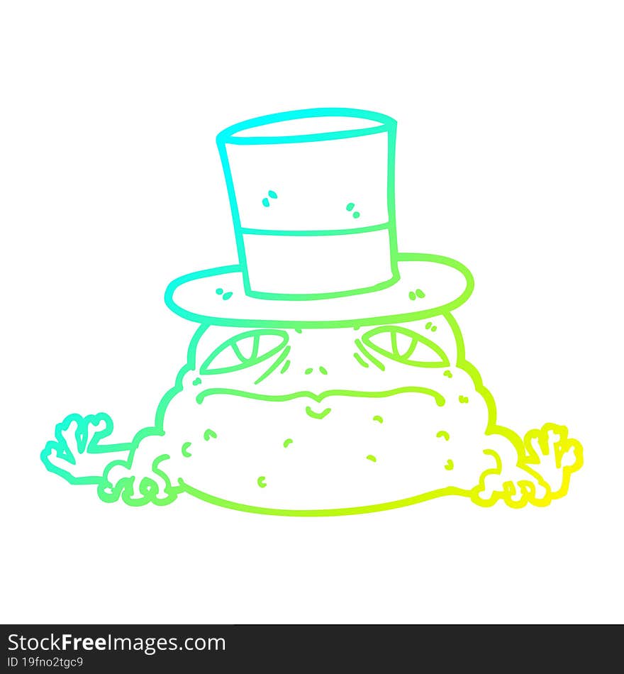 Cold Gradient Line Drawing Cartoon Rich Toad