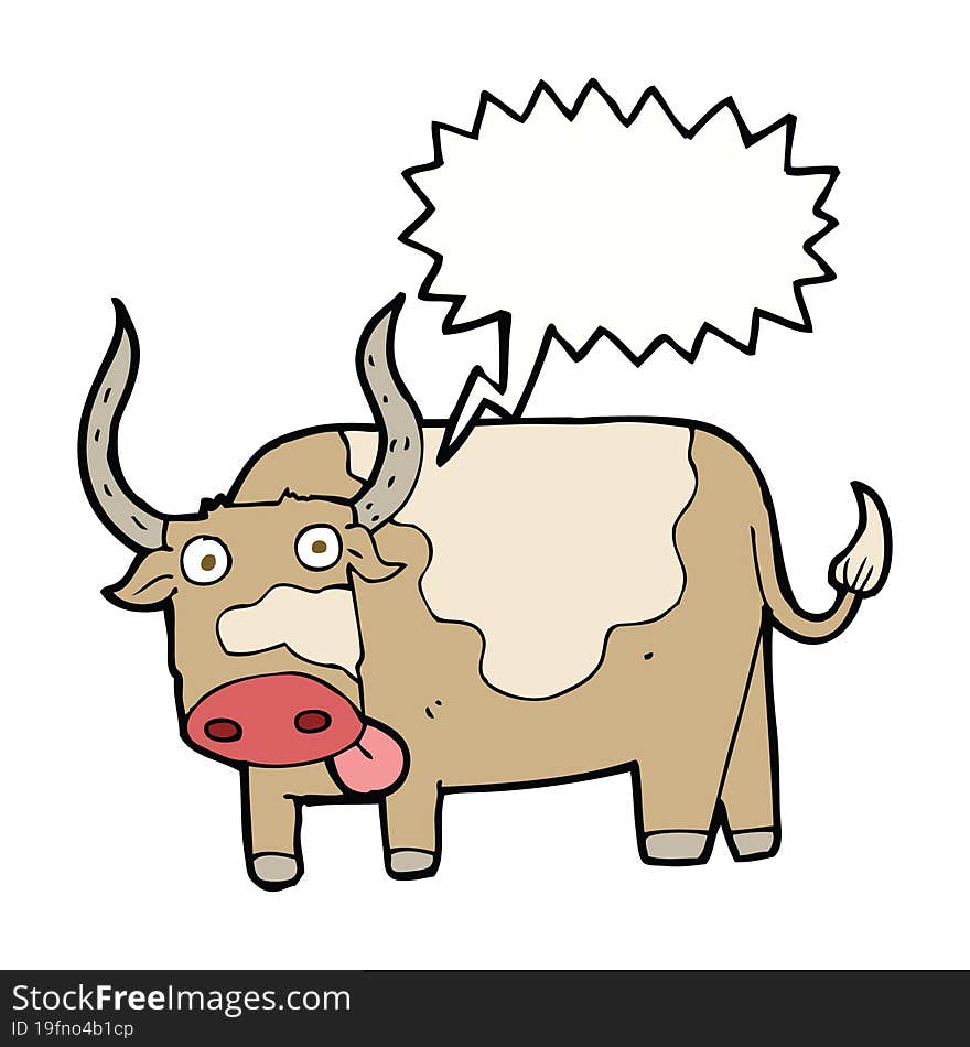 cartoon bull with speech bubble