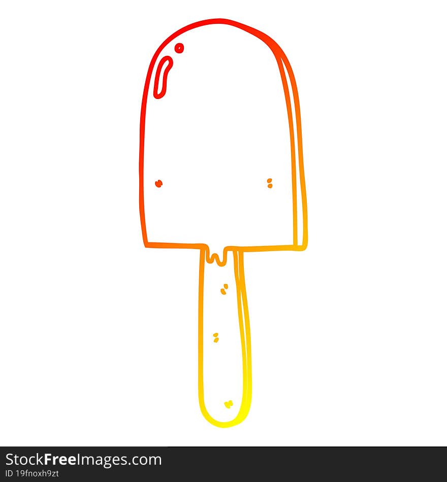 warm gradient line drawing cartoon lollipop