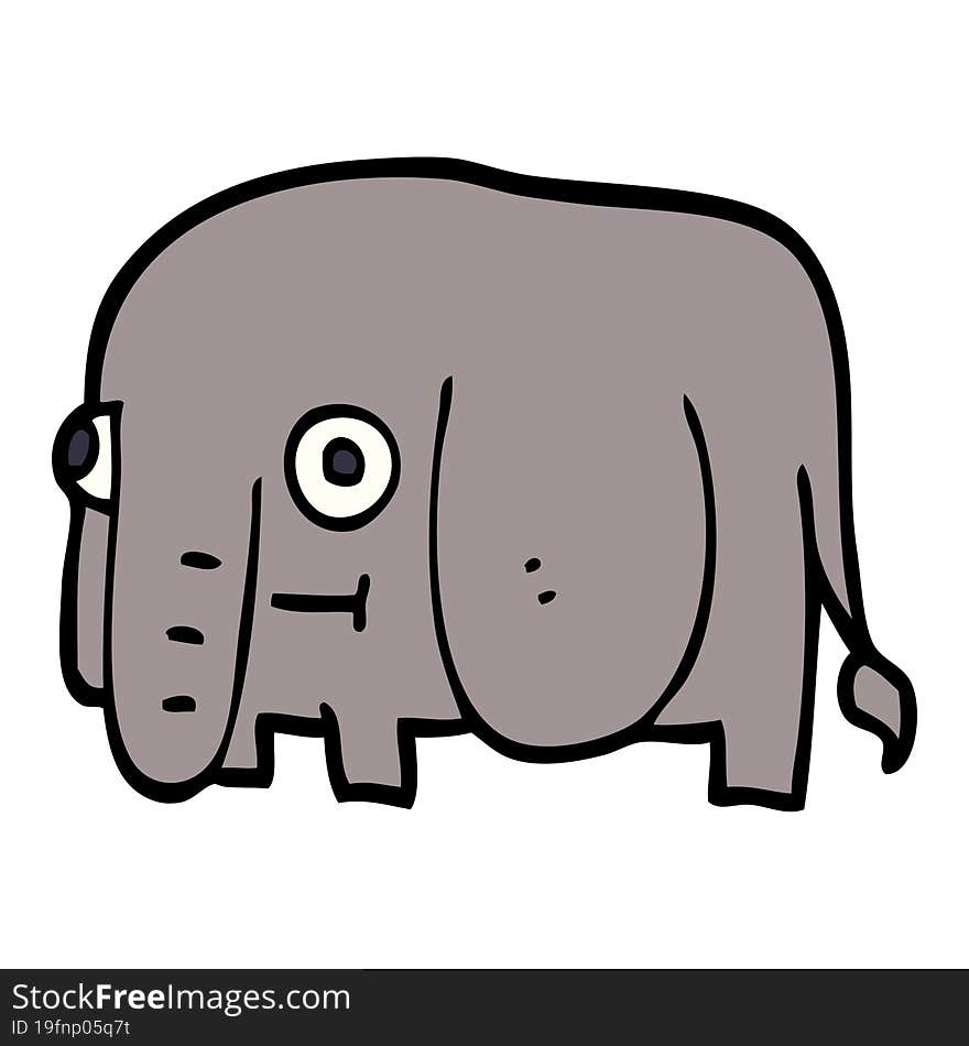 cartoon doodle elephant