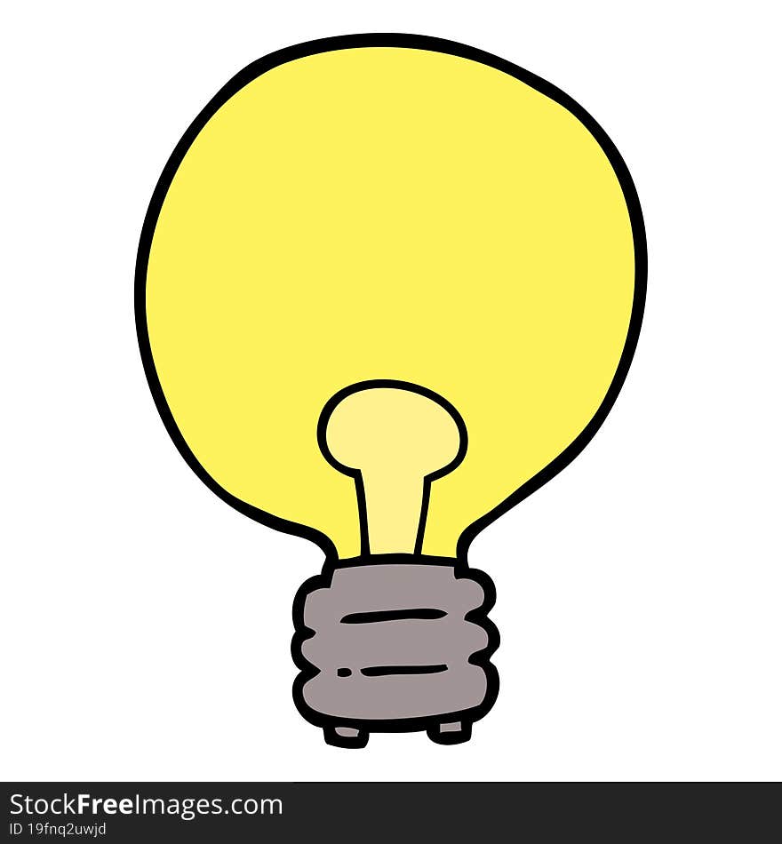 cartoon doodle light bulb