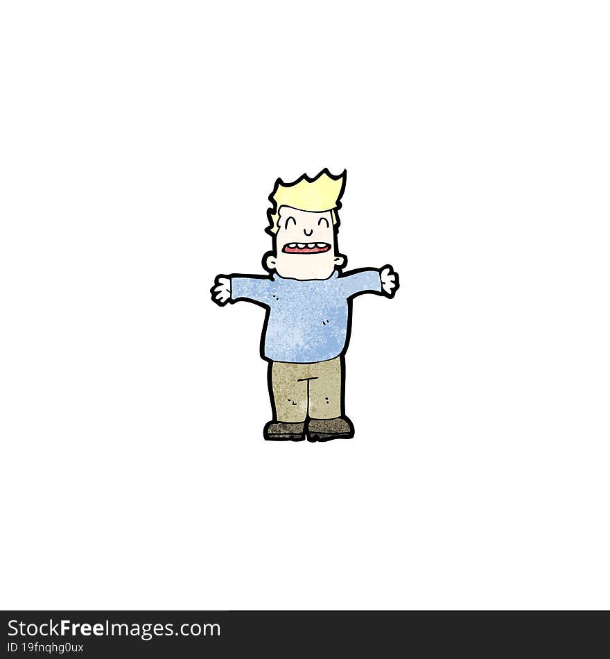 cartoon man with open arms