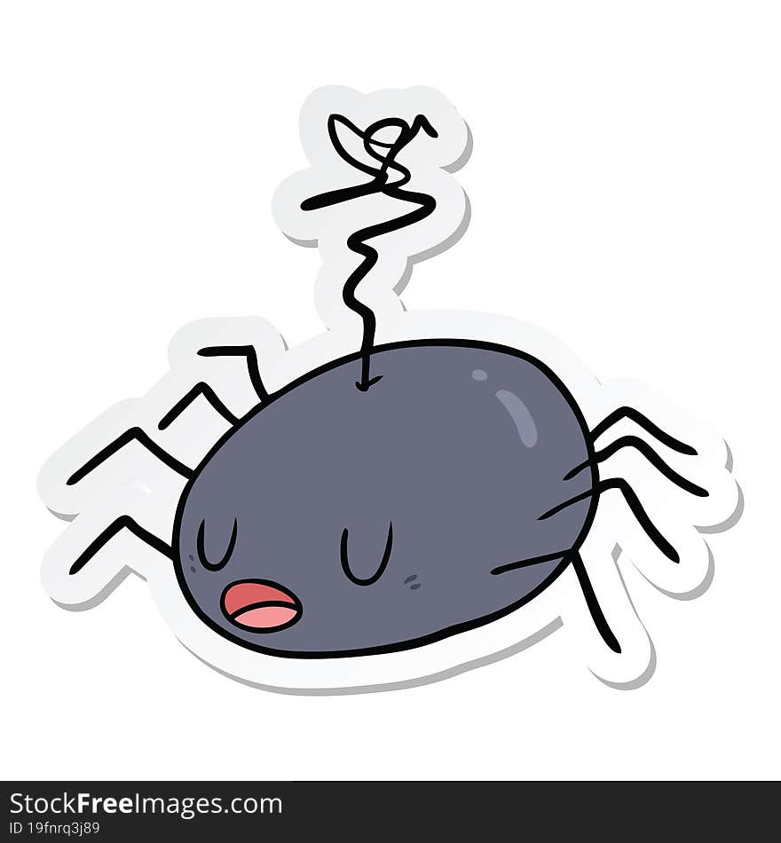 Sticker Of A Cartoon Spider