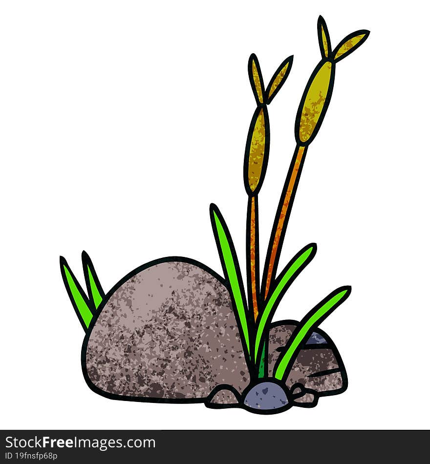 hand drawn textured cartoon doodle of stone and pebbles