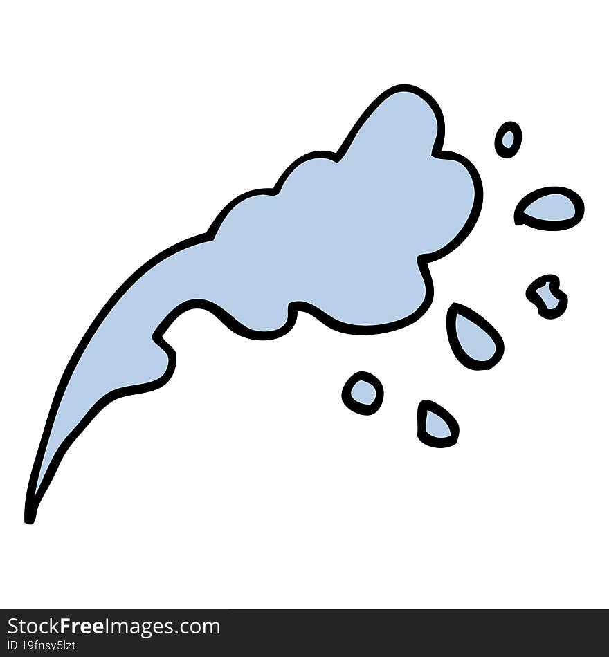 hand drawn doodle style cartoon water splash