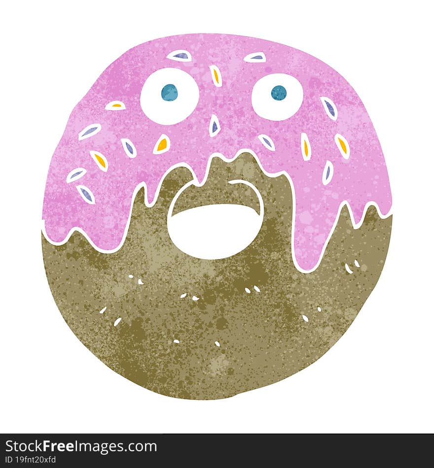 retro cartoon doughnut