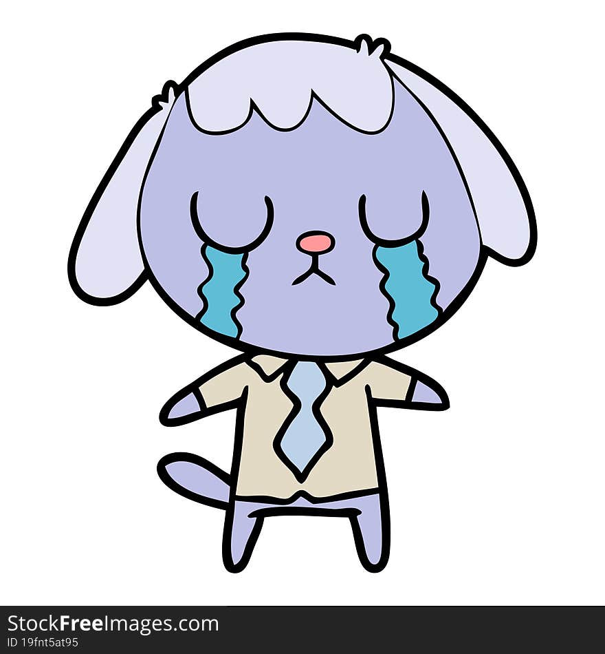 cute cartoon dog crying. cute cartoon dog crying