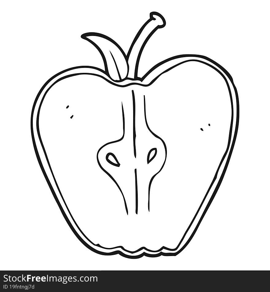 black and white cartoon apple