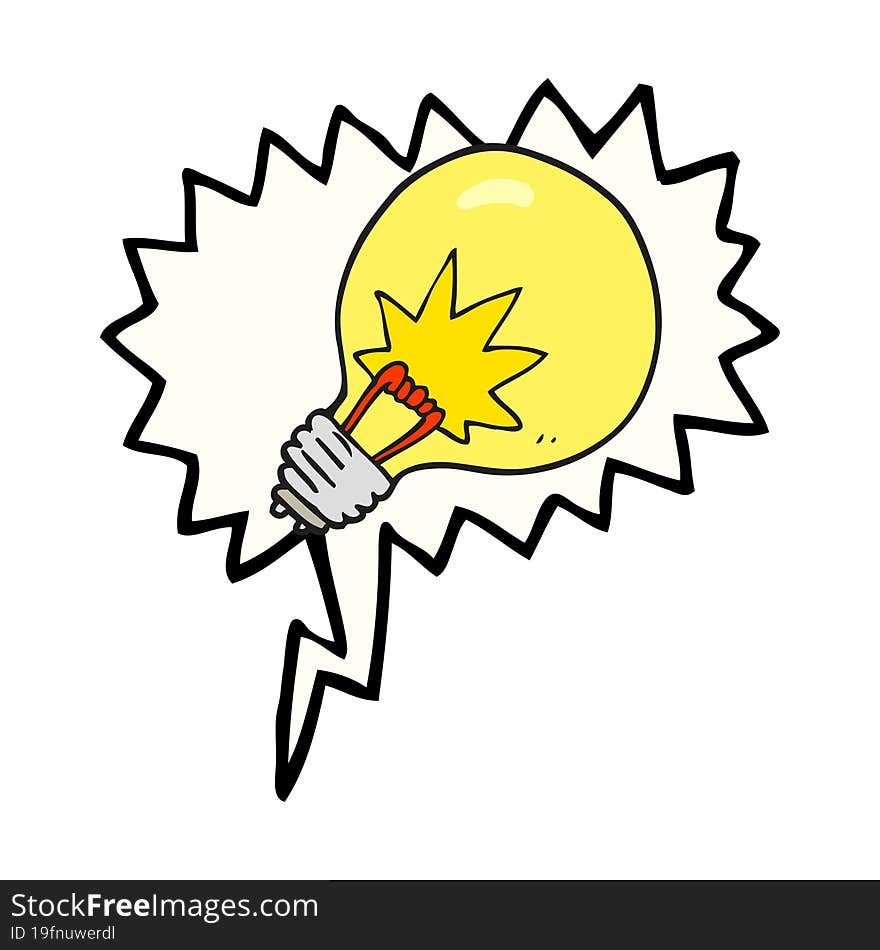 Speech Bubble Cartoon Light Bulb