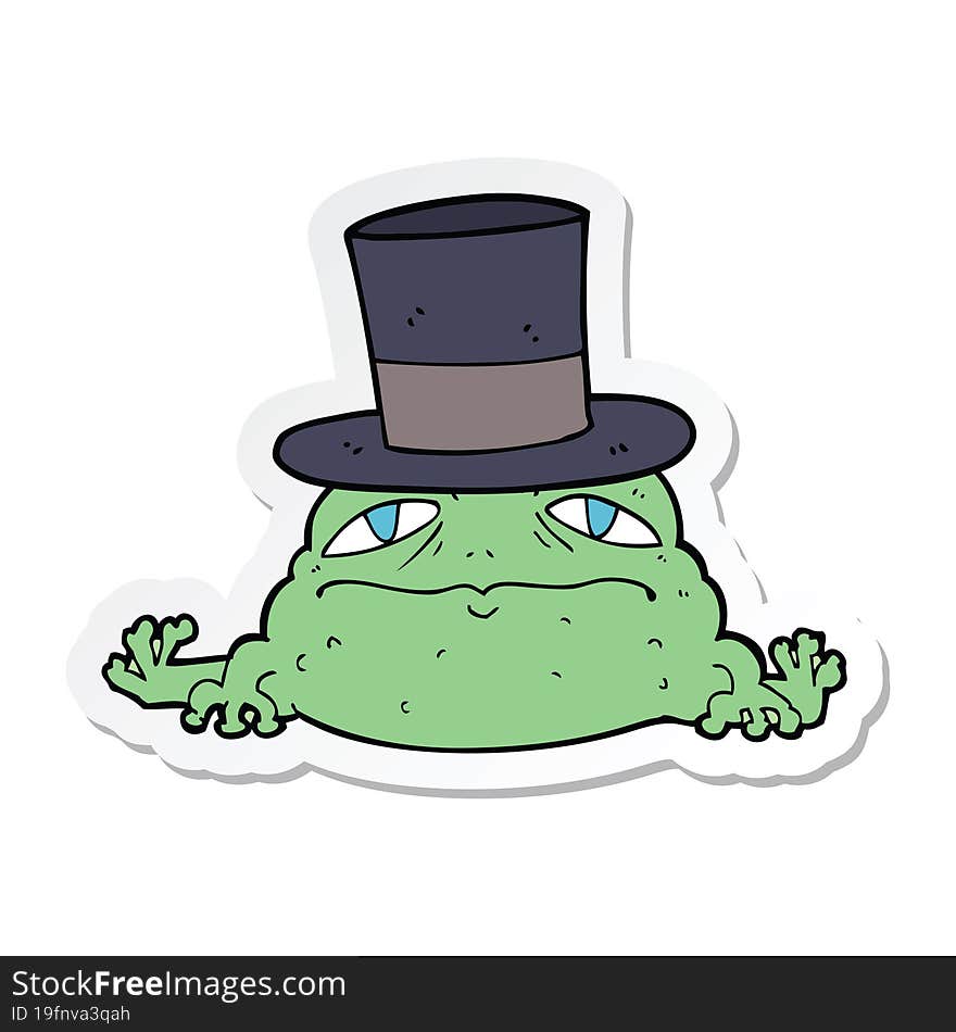 sticker of a cartoon rich toad