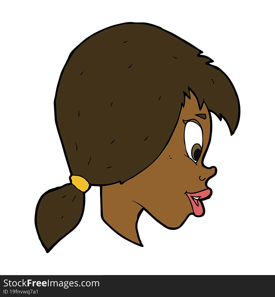 Cartoon Pretty Female Face