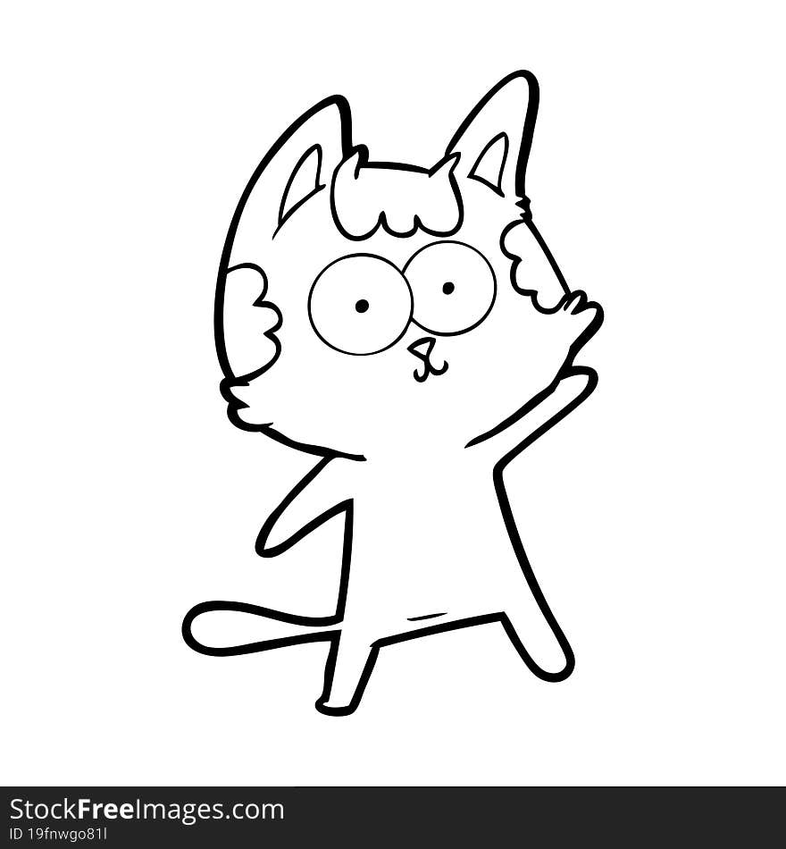 happy cartoon cat. happy cartoon cat