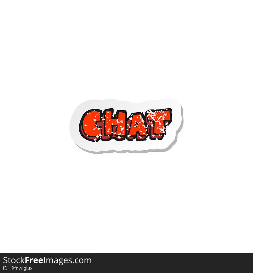 retro distressed sticker of a cartoon chat symbol