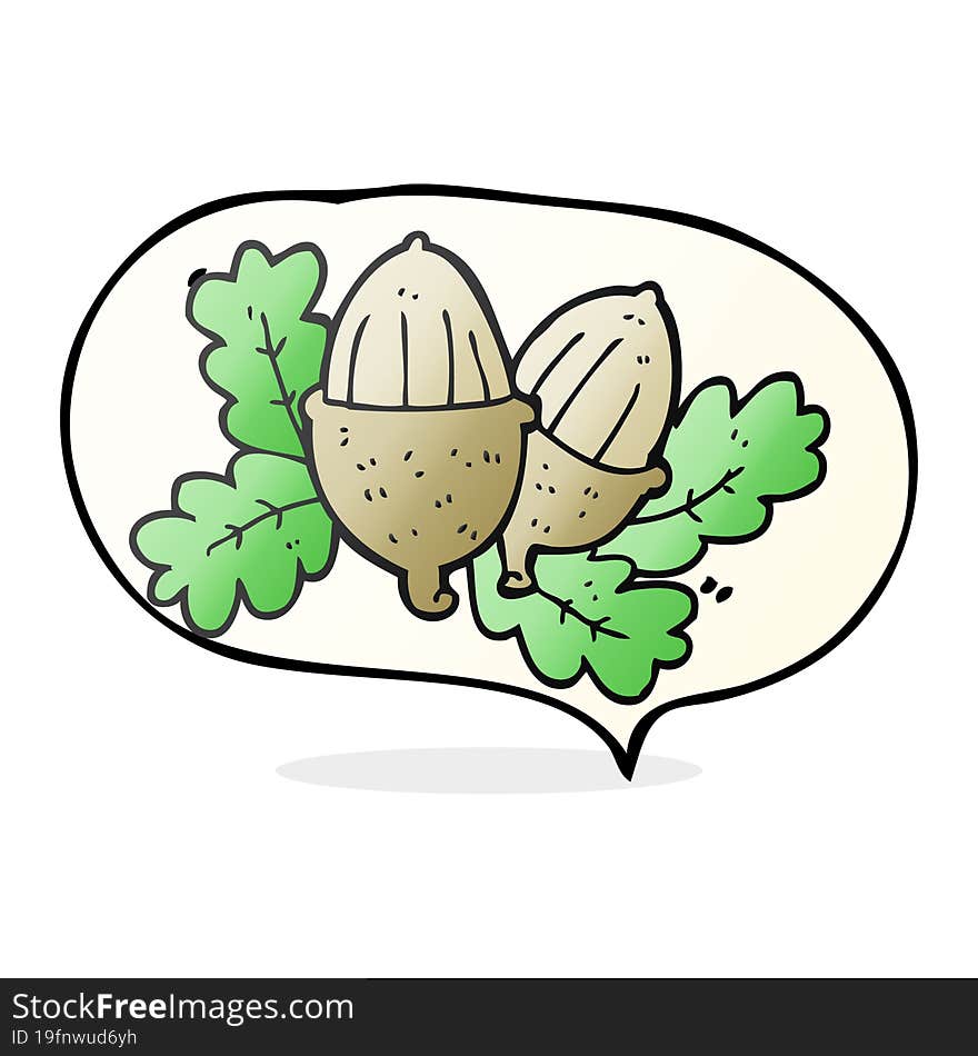 speech bubble cartoon acorns