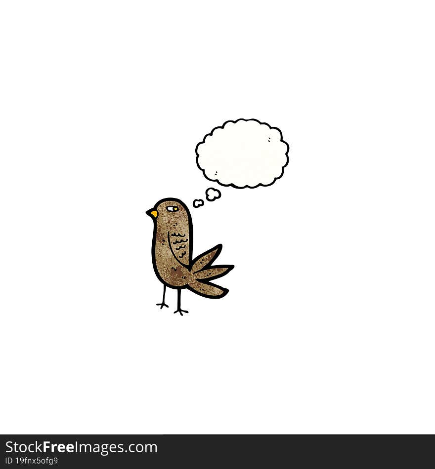 cartoon bird with thought bubble