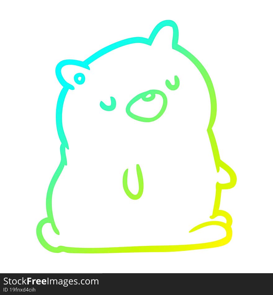 Cold Gradient Line Drawing Cute Bear