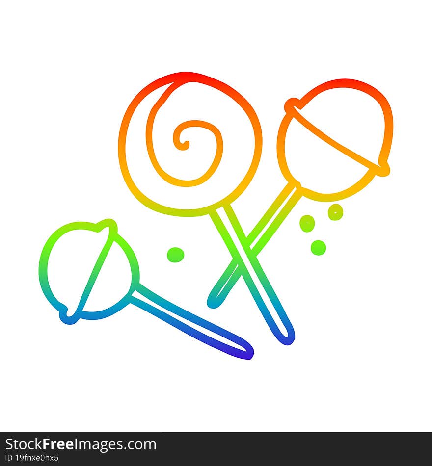 Rainbow Gradient Line Drawing Traditional Lollipop