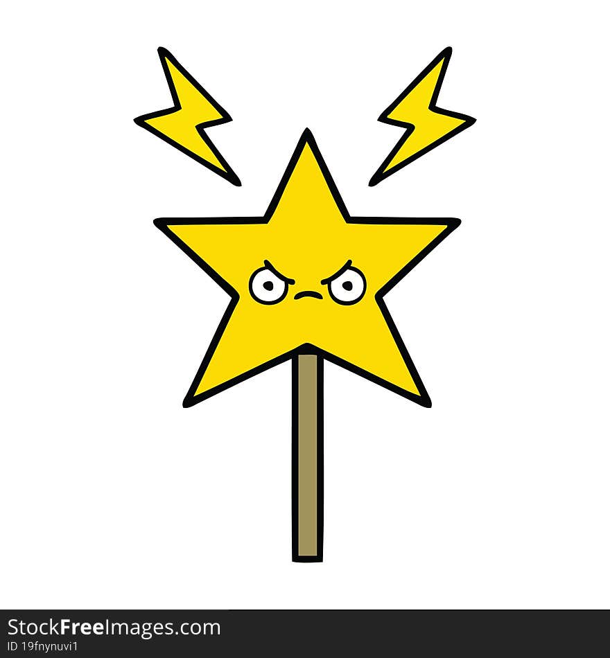 cute cartoon of a magic wand. cute cartoon of a magic wand