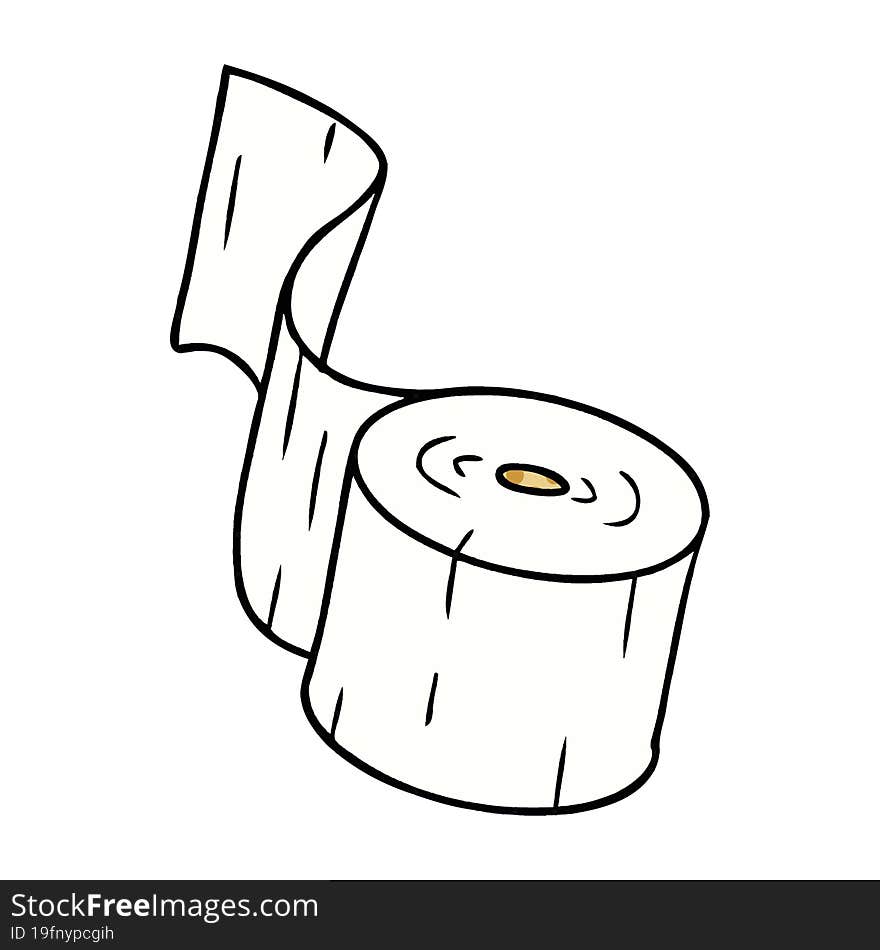 hand drawn cartoon doodle of a toilet roll