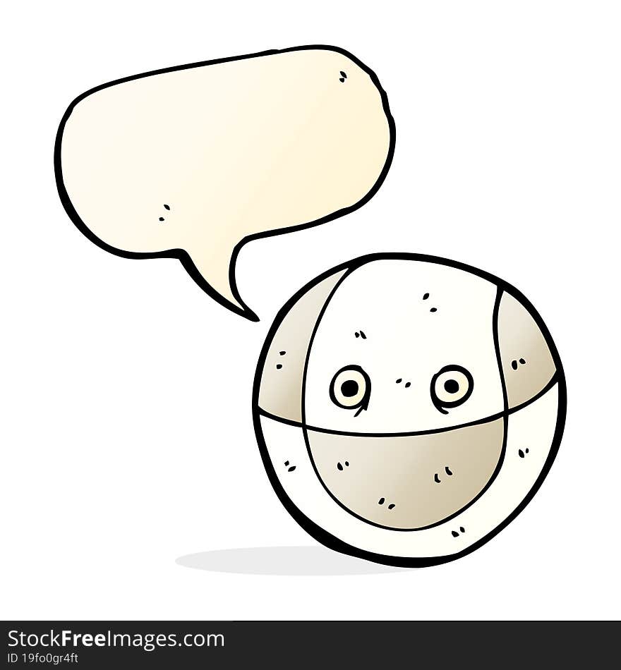 cartoon ball with speech bubble