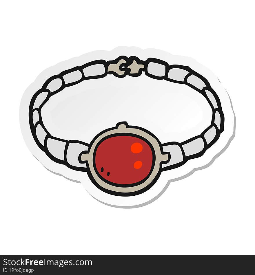 sticker of a cartoon ruby bracelet