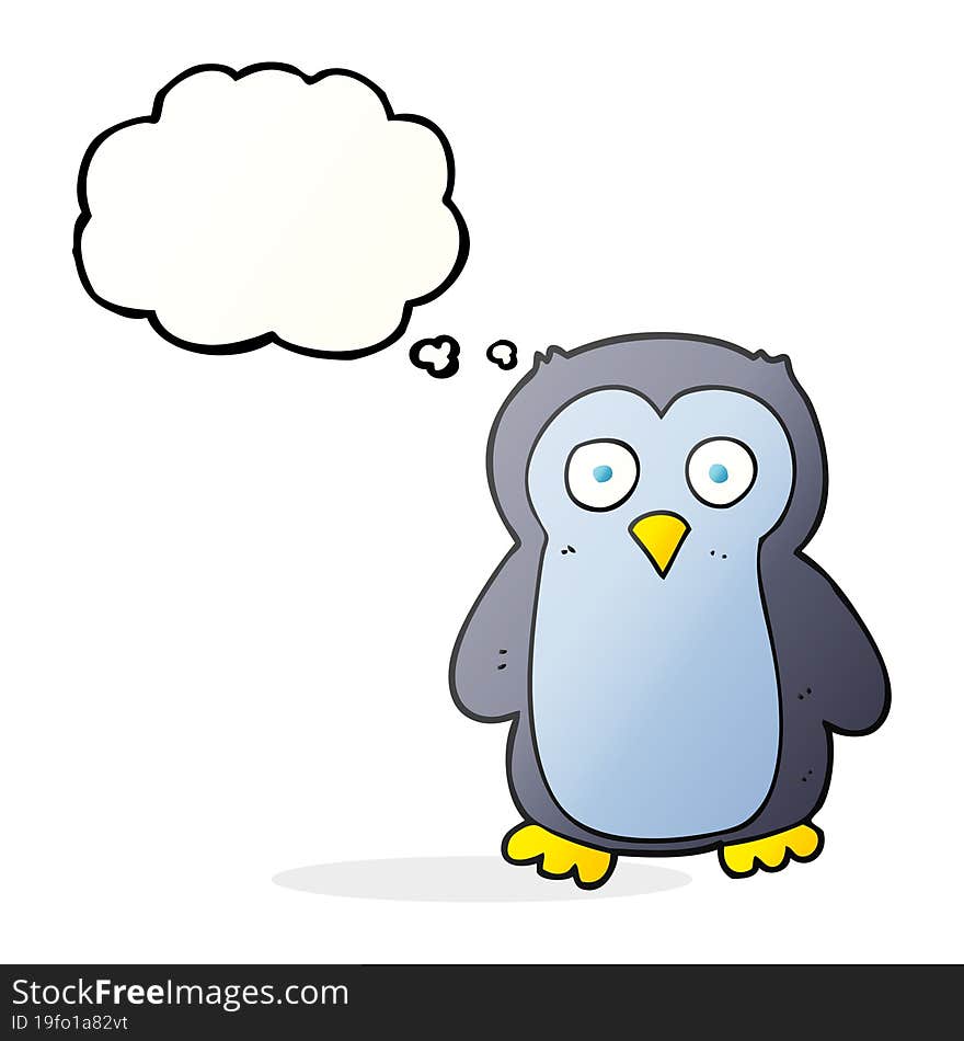 thought bubble cartoon penguin