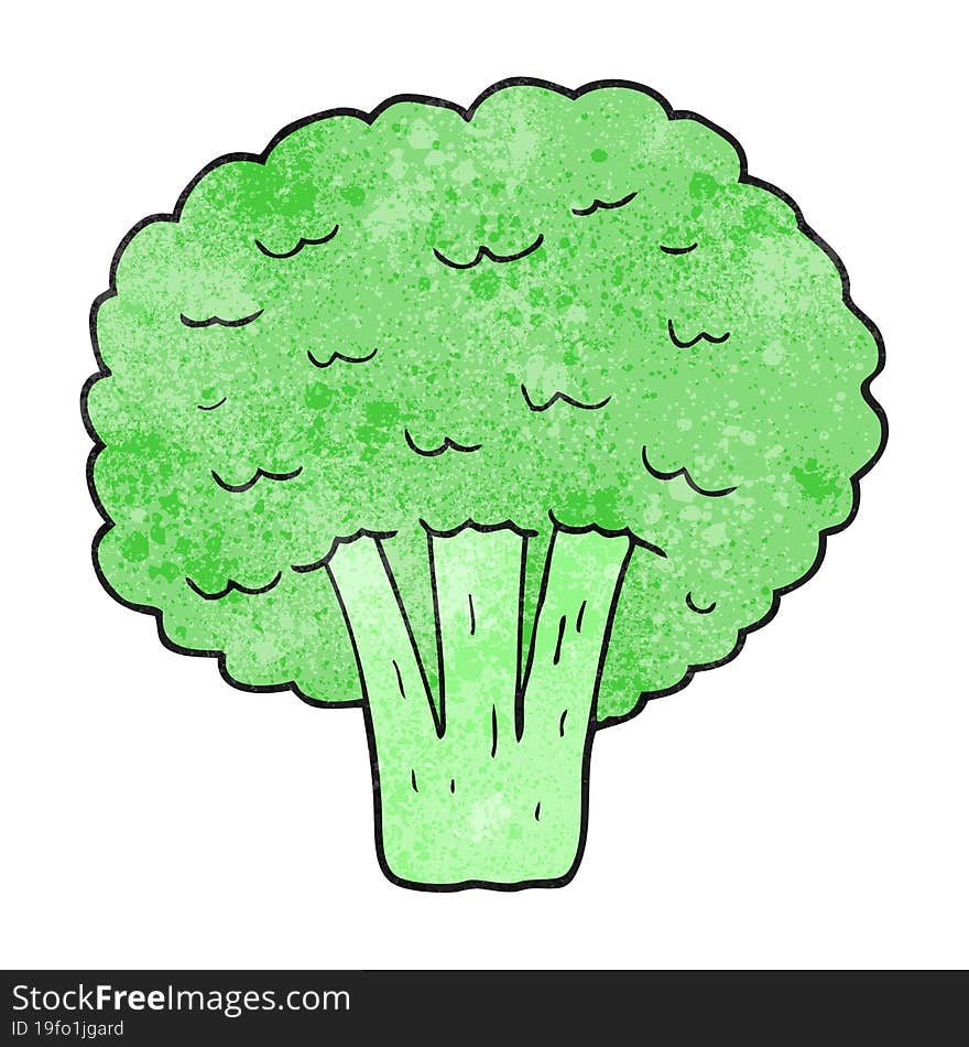 freehand textured cartoon broccoli