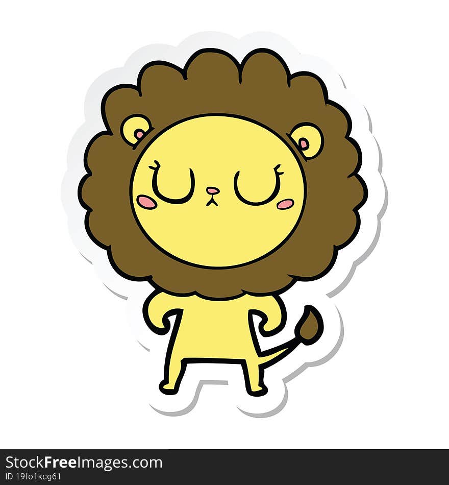 Sticker Of A Cartoon Lion