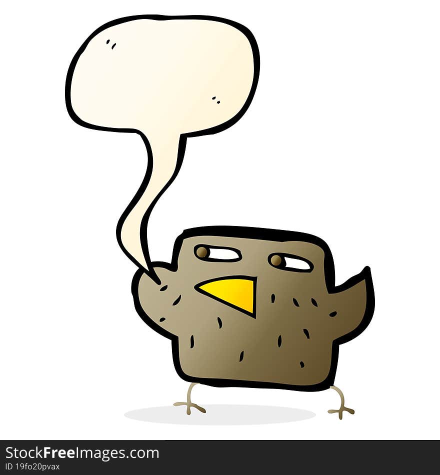 cartoon bird with speech bubble