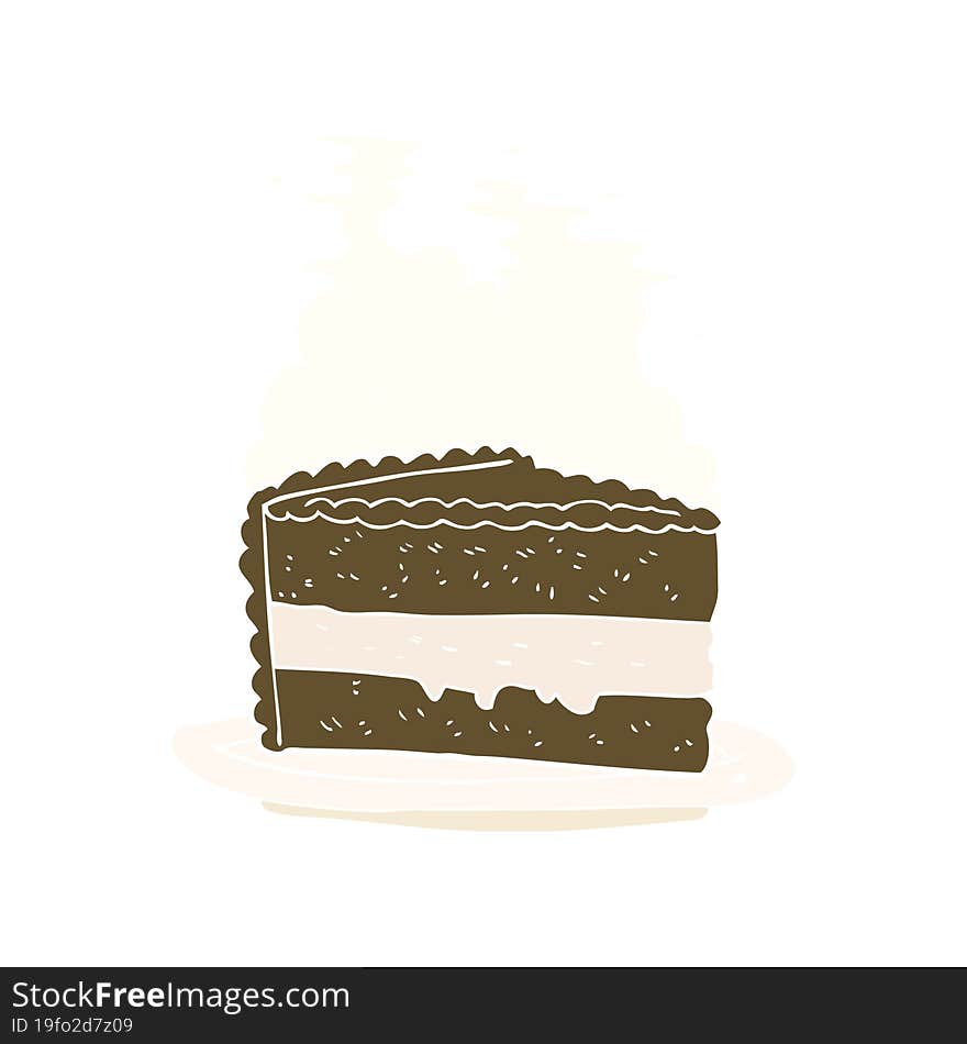 flat color illustration of a cartoon cake