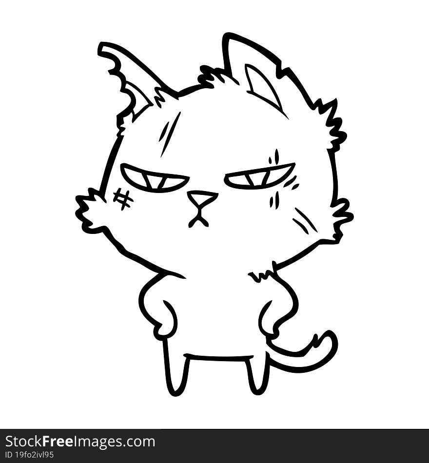 tough cartoon cat. tough cartoon cat