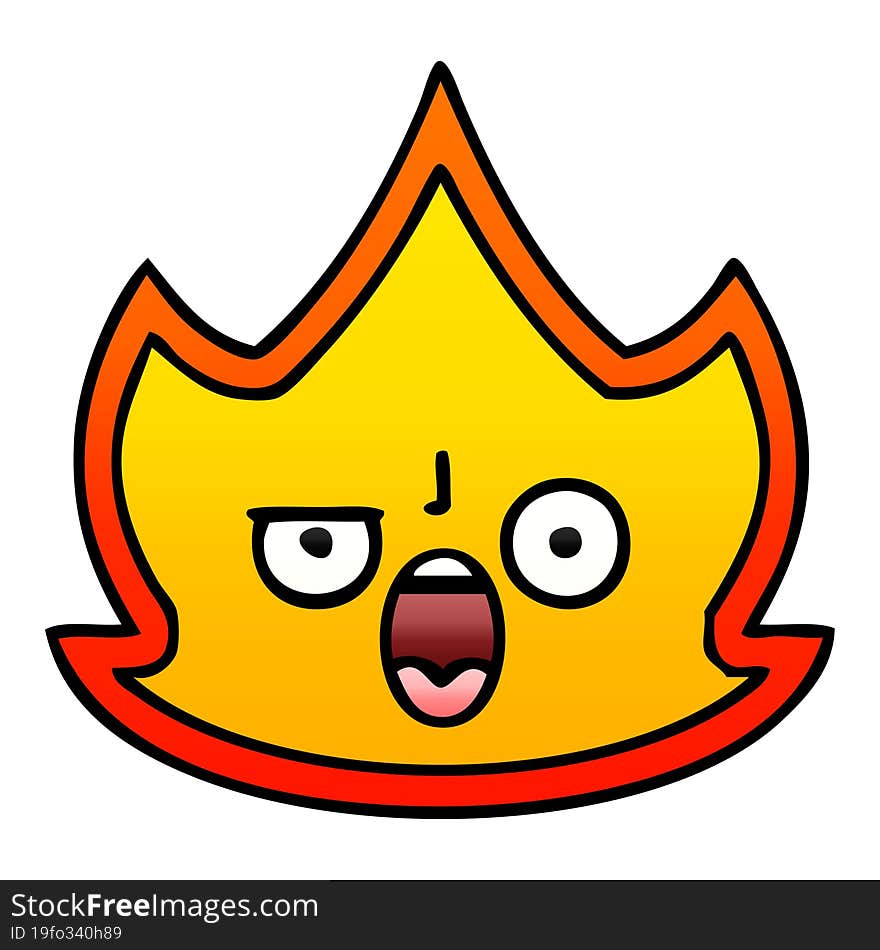 gradient shaded cartoon of a fire. gradient shaded cartoon of a fire