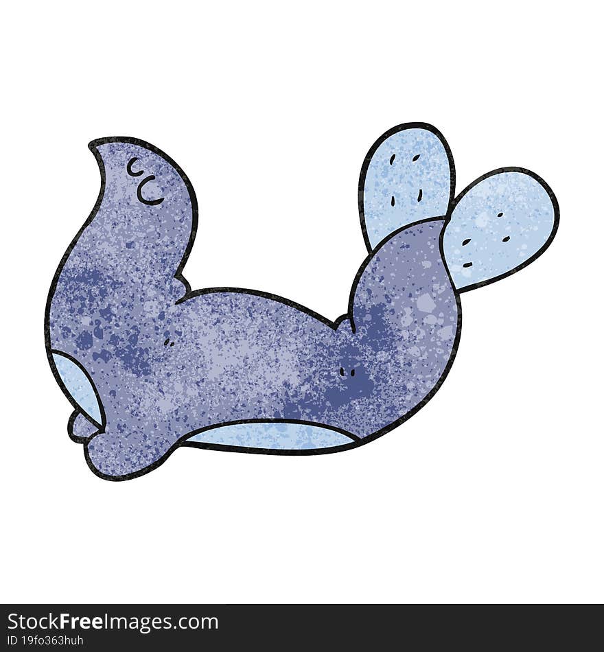 freehand textured cartoon seal