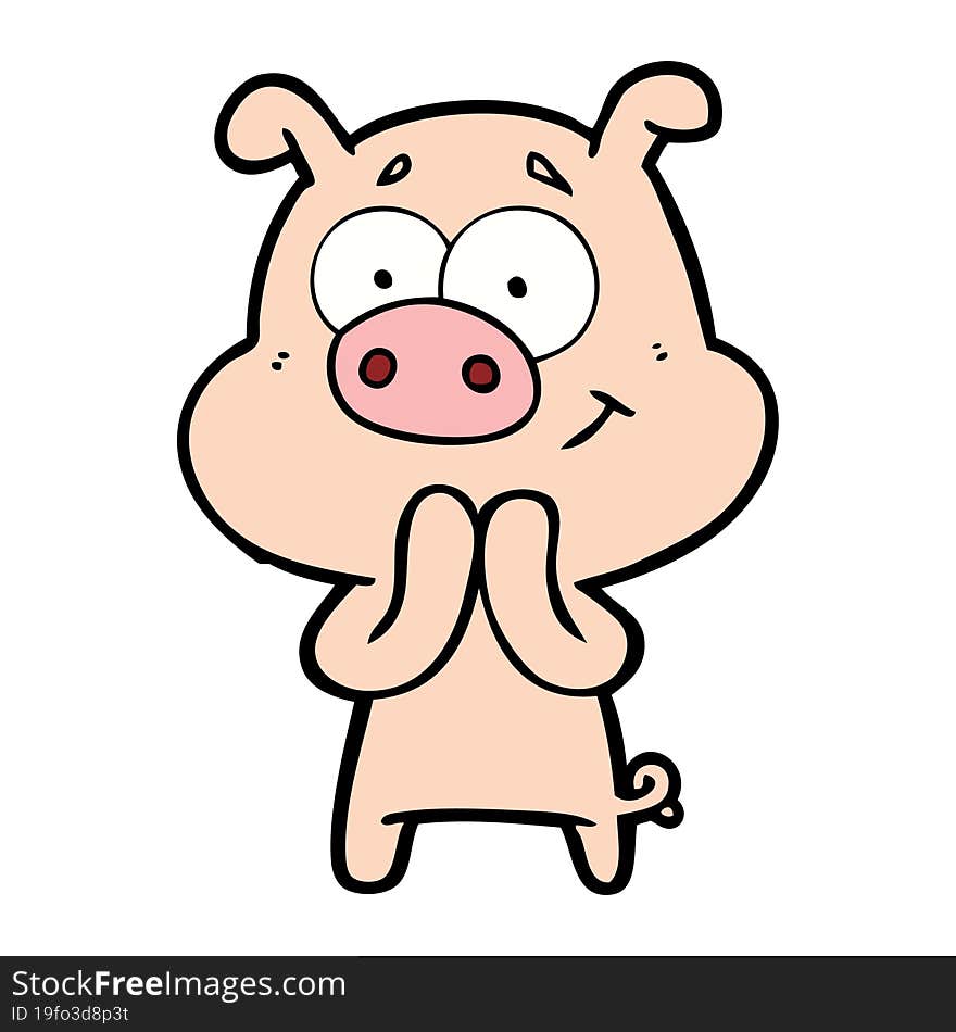 happy cartoon pig. happy cartoon pig