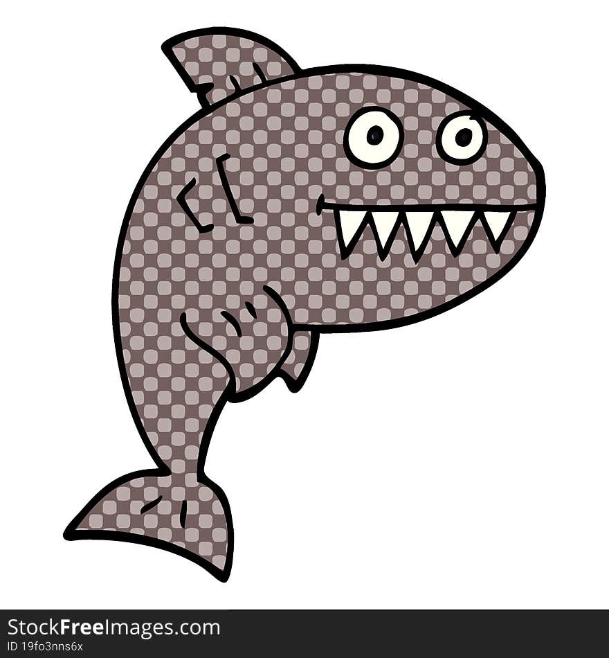 cartoon doodle deadly shark