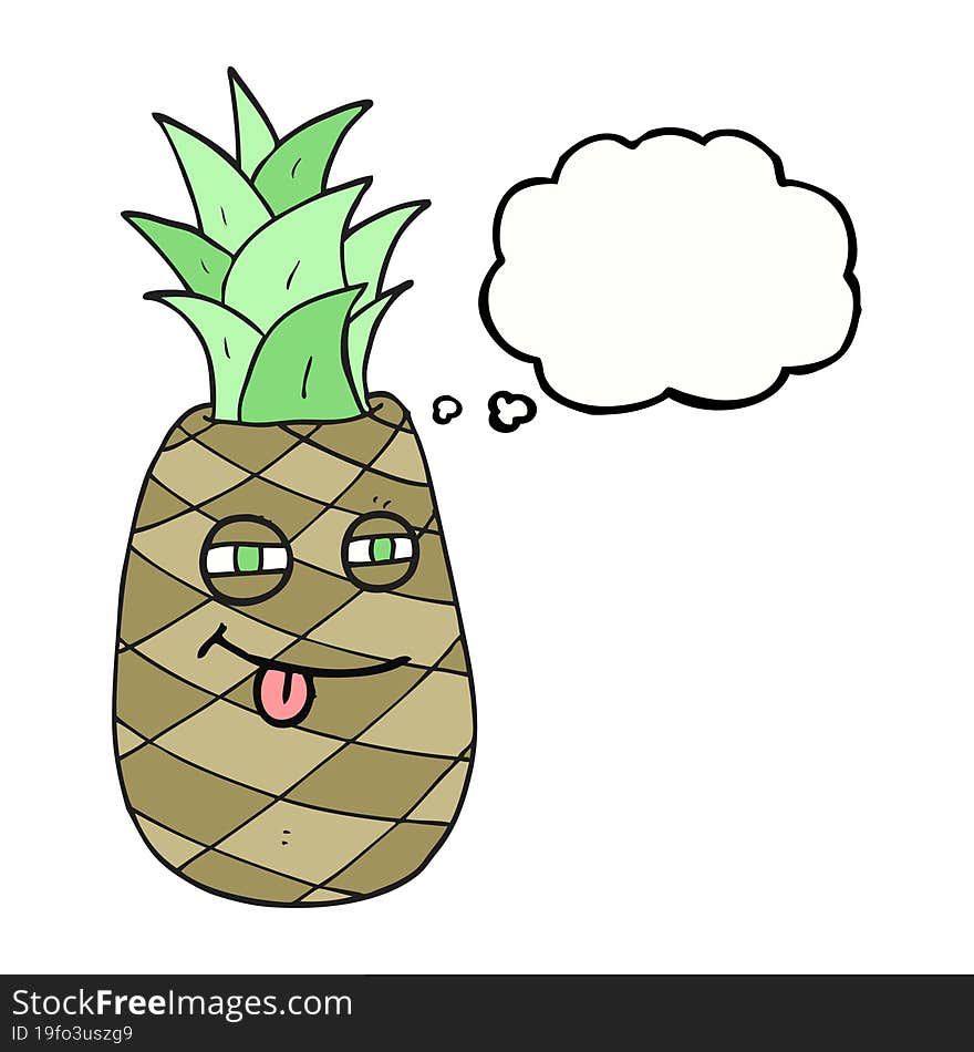 thought bubble cartoon pineapple