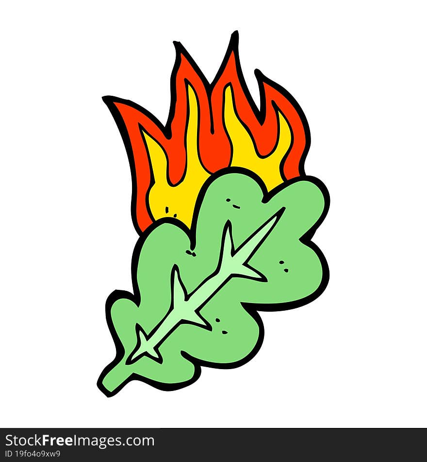 cartoon burning eaf symbol