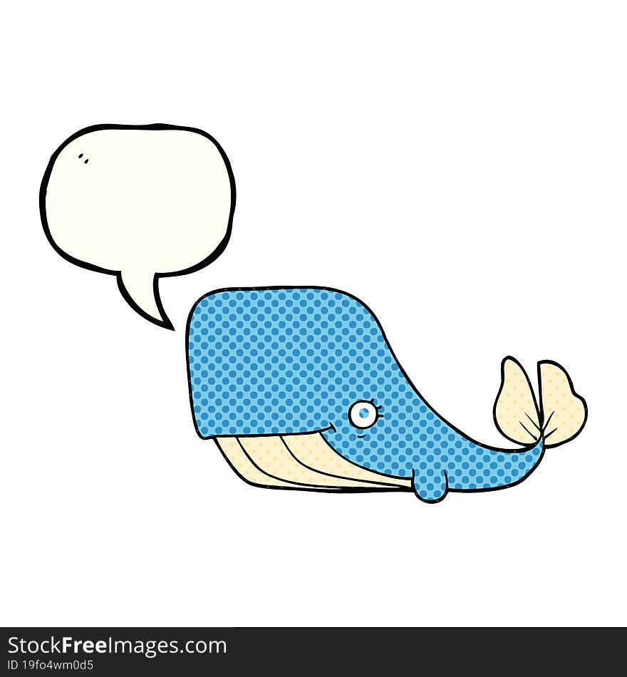 comic book speech bubble cartoon happy whale