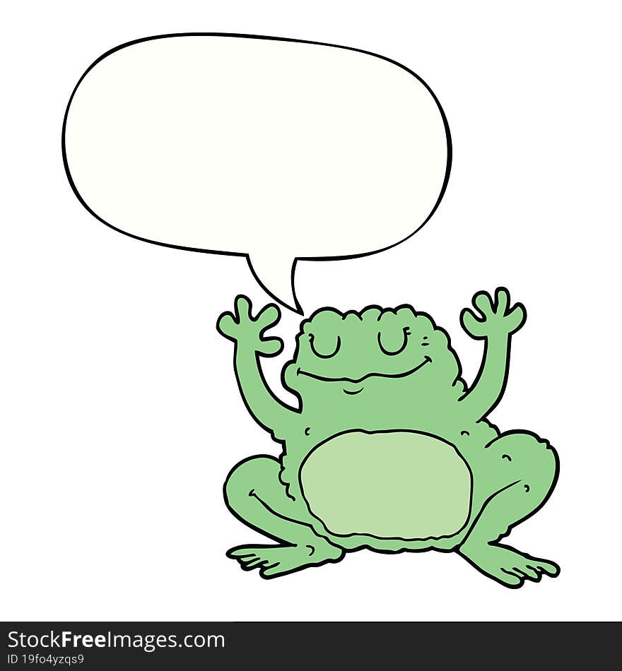 Cartoon Frog And Speech Bubble