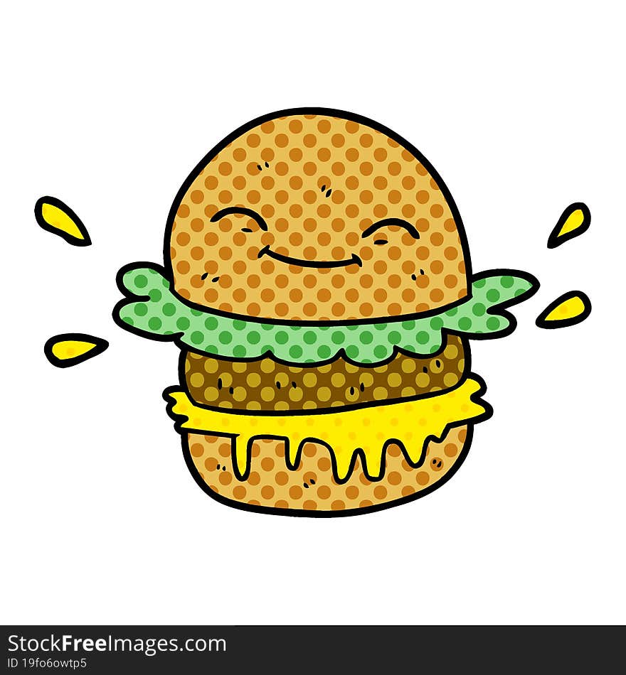 cartoon fast food burger. cartoon fast food burger