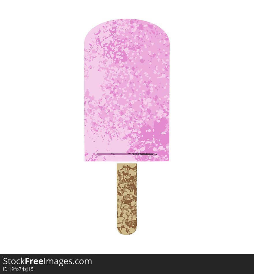 quirky retro illustration style cartoon ice lolly