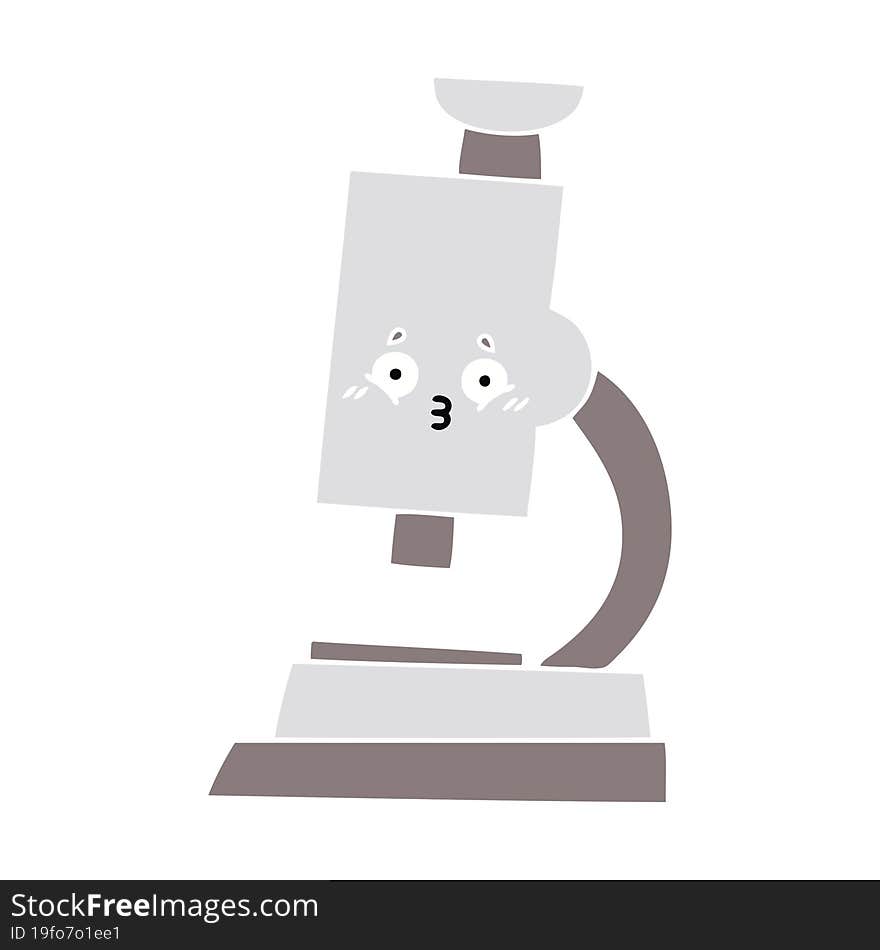 flat color retro cartoon microscope